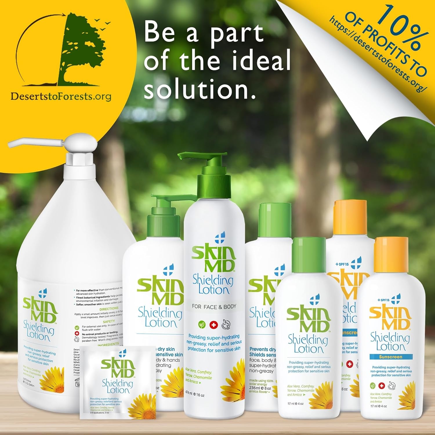 Skin MD Shielding Lotion Hydrating Body Lotion for Sensitive Skin with Dispenser | Non-Greasy, Fast-Absorbing Moisturizer with Plant-Based Ingredients, Eczema & Psoriasis Relief - 8Oz Pump