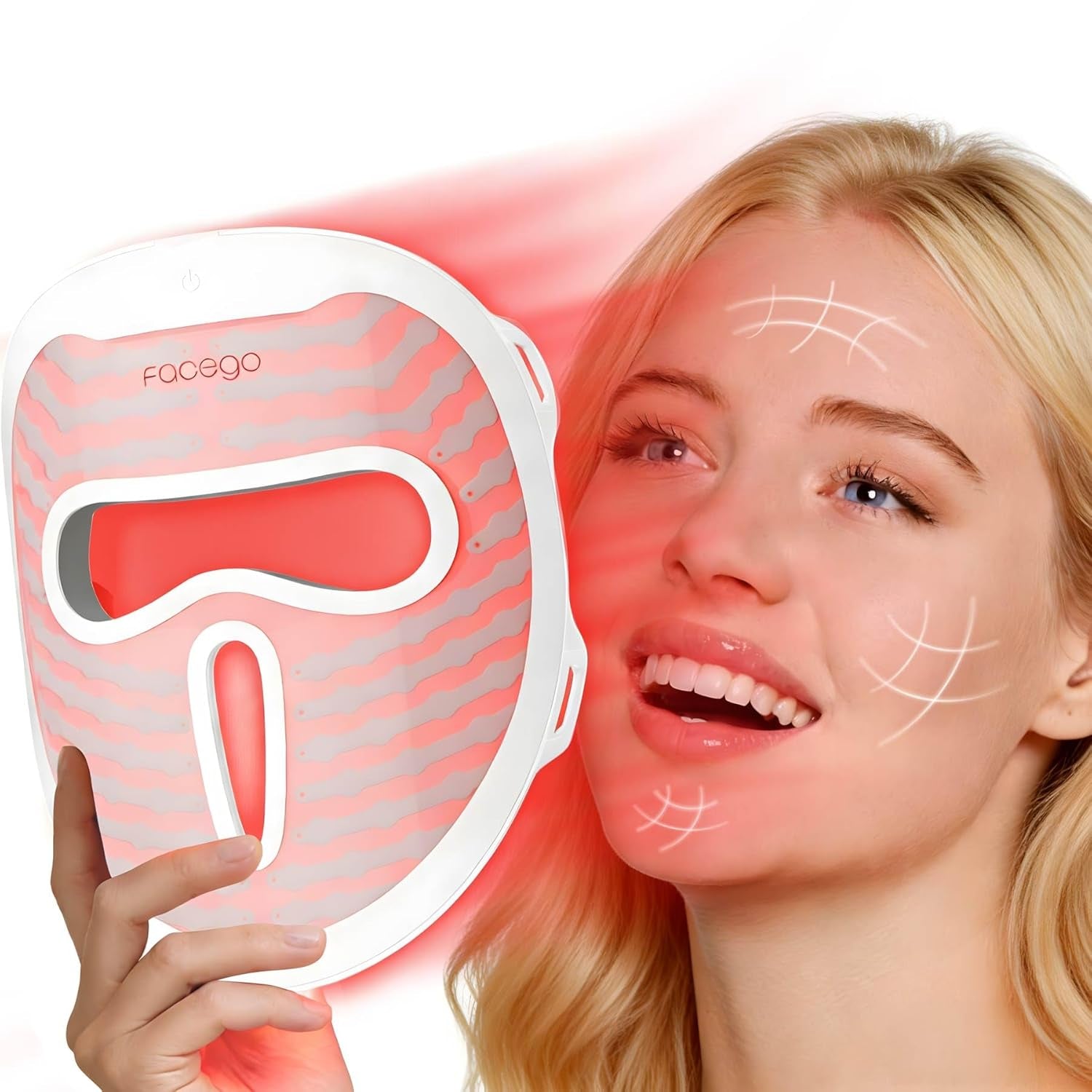 Red Light Mask for Face, 7+1 Colors Red Light Face Mask, Cordless Red-Light Facial Mask Non-Skin Contact, Rechargeable Skincare at Home & Travel
