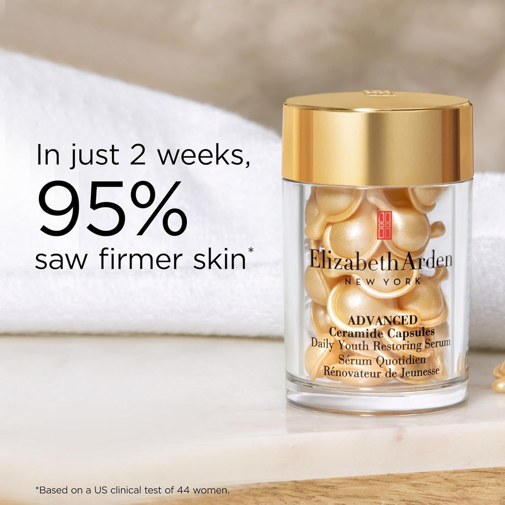 Elizabeth Arden Advanced Ceramide Face Serum Capsules, Anti-Aging Skincare, Fragrance-Free Hydrating Formula for Radiant, Firm Skin, Nourishing and Strengthening