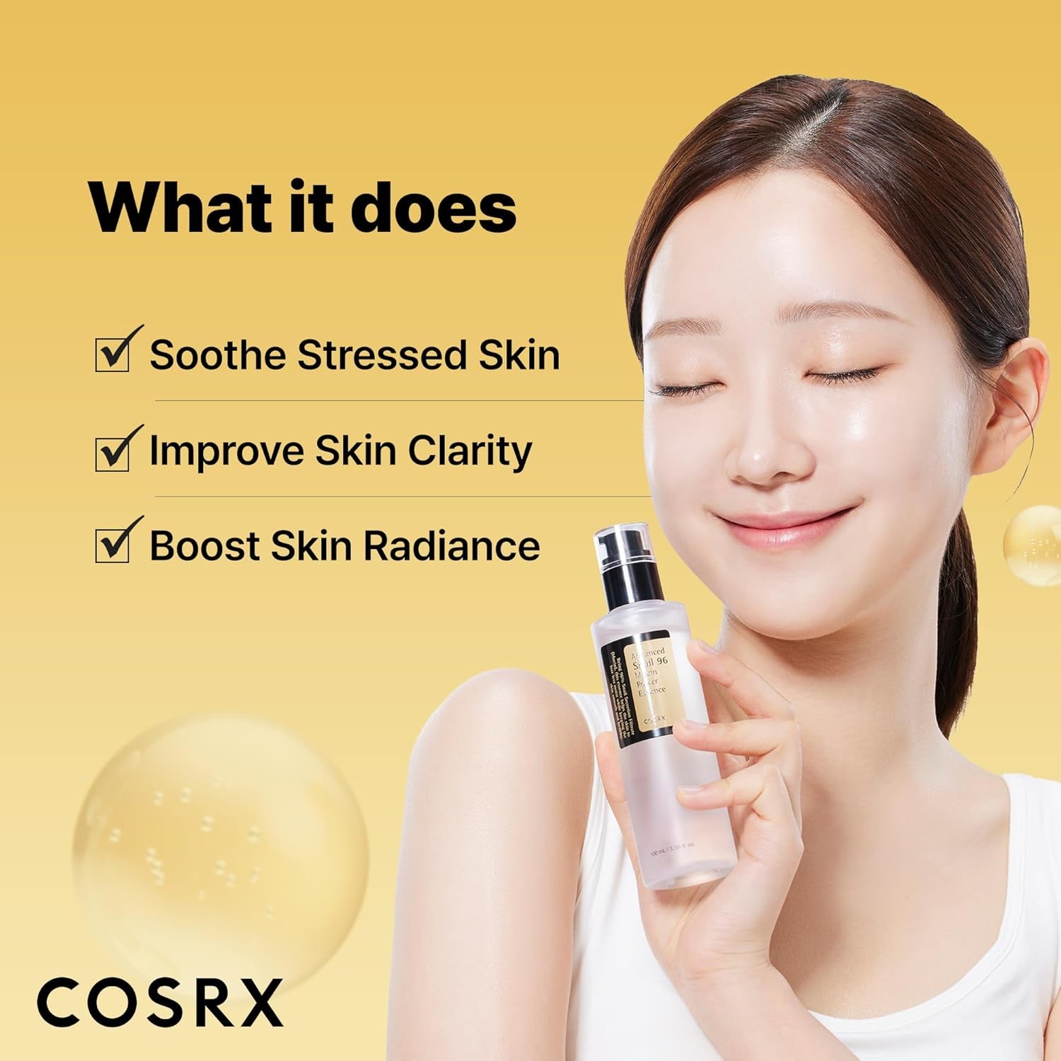 Snail Mucin 96% Repairing Serum for Sooothing & Hydrating 3.38 Oz. | Snail Secretion Filtrate for Dull Skin & Fine Lines, Korean Skin Care