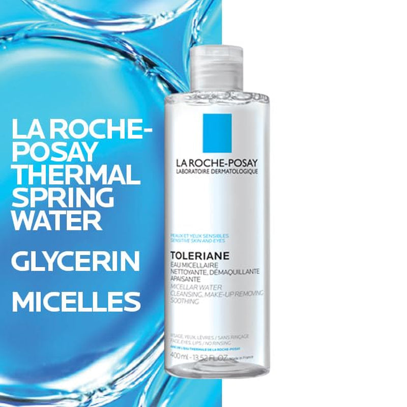 La Roche-Posay Micellar Cleansing Water for Sensitive Skin, Micellar Water Makeup Remover, Cleanses and Hydrates Skin, Gentle Face Toner, Oil Free