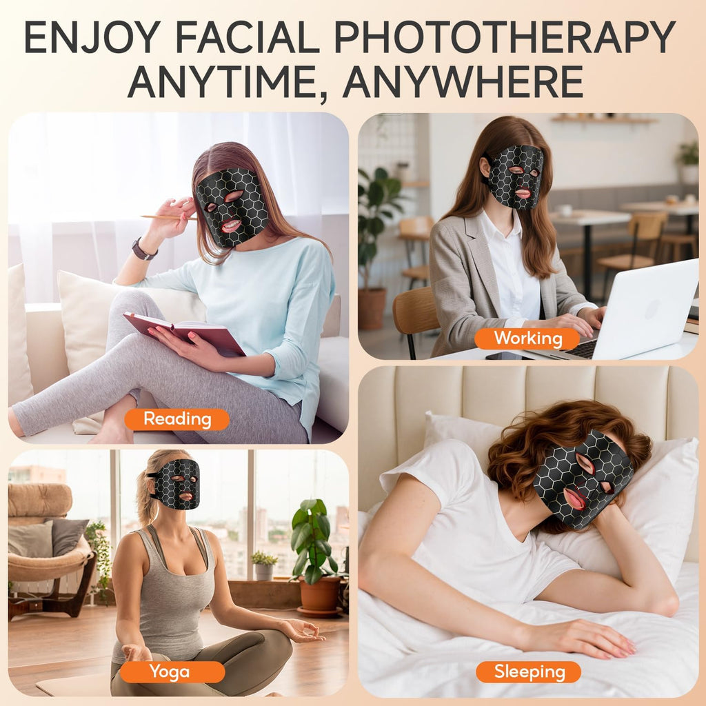 Red Light Therapy Mask for Face,Led Light Therapy Mask FM-01, Portable Red Light Therapy Mask (1PC)