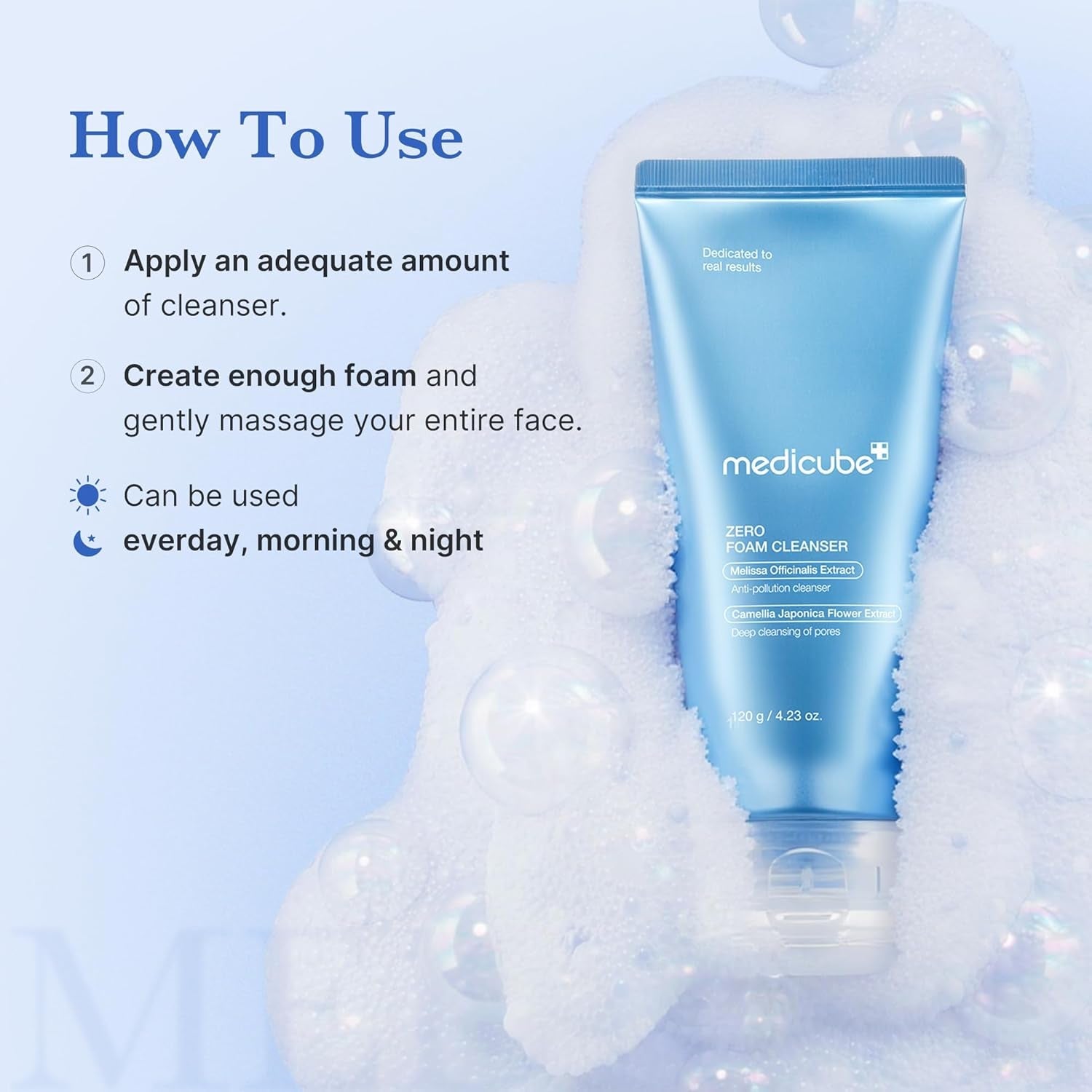 Facial Cleanser Zero Foam Cleanser for Pore & Excess Oil Care | Daily Gentle Cleansing Foam | Excess Sebum Control, Hydration, Pore Minimization | Korean Skincare, Sensitive Skin, 4.23 Oz