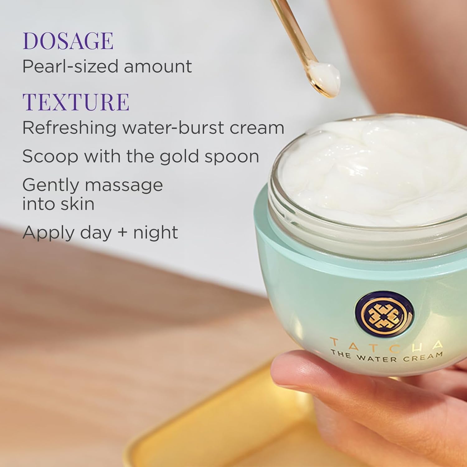 TATCHA the Water Cream | Cream Moisturizer for Face, Optimal Hydration for Pure Poreless Skin