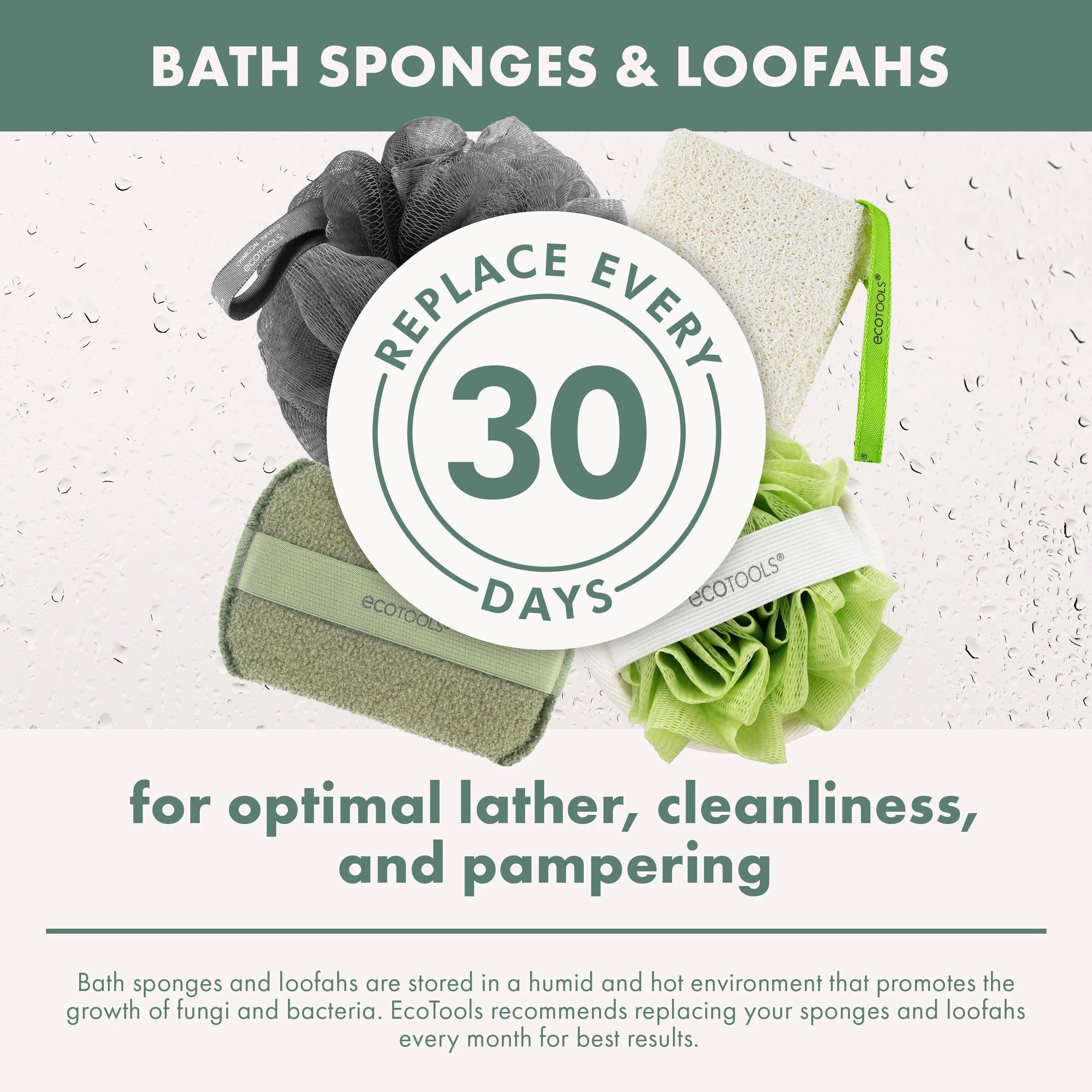 Charcoal Bath Sponge Loofah for Body Cleansing and Exfoliating, 1 Count