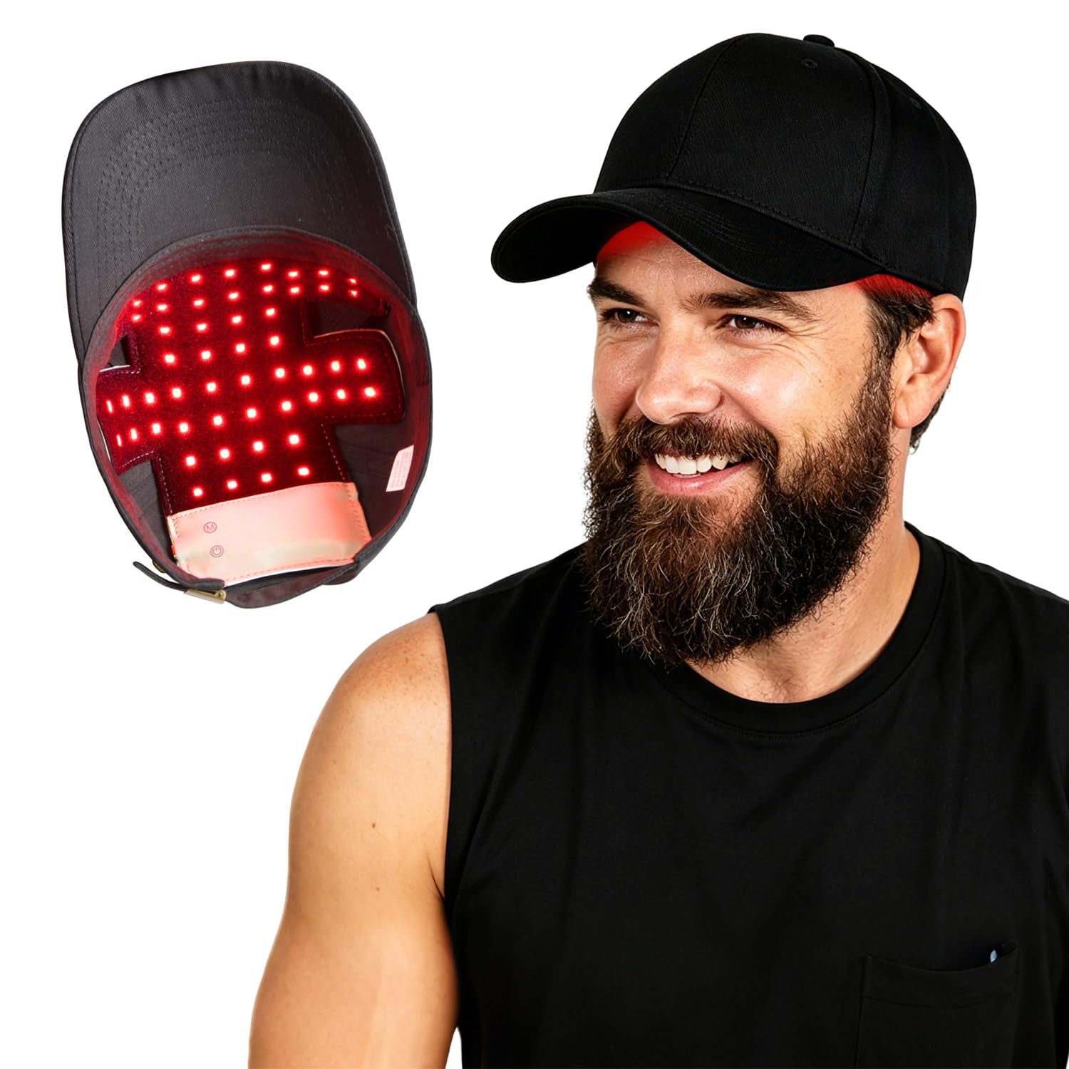Red Light Therapy Hat for Men & Women, Cordless Red Light Cap for Hair Regrowth
