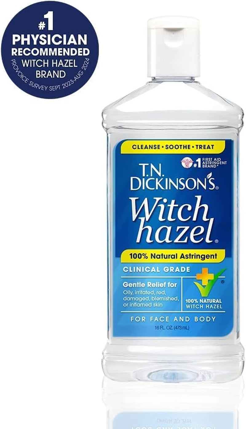 Witch Hazel 100% Natural Astringent | 8 Fl Oz | Pure Witch Hazel, Fragrance Free; Cleanses & Soothes Skin; Clinical Grade; for Face & Body