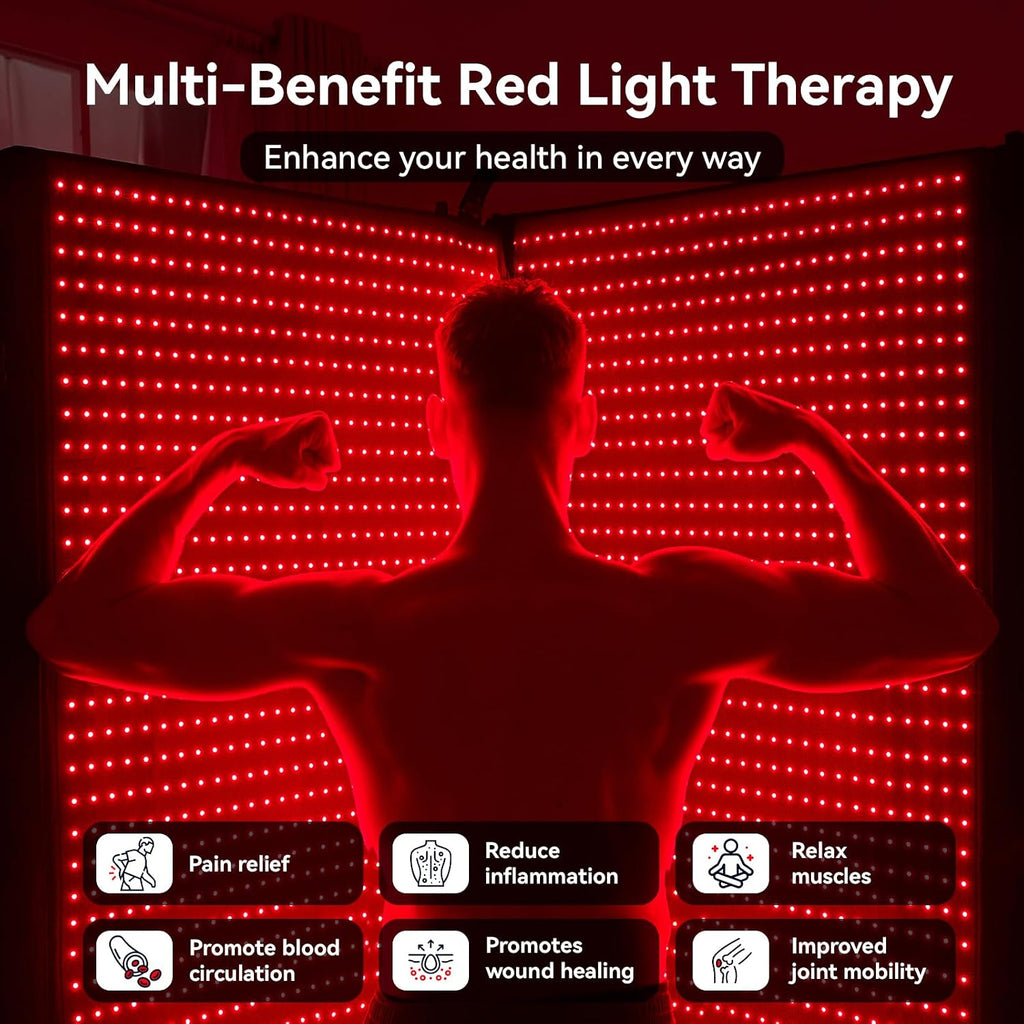 Extra Large Red Light Therapy Mat, 2570 High-Density Leds Full Body Red Light Therapy, 660Nm & 850Nm Dual Wavelengths, Foldable Red Light Therapy Blanket with Timer,74.6" X 33.3"