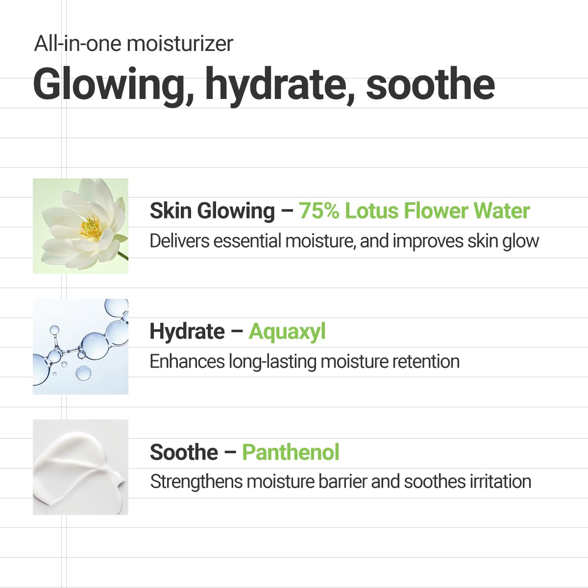 Calming Lotus Cream – Lightweight Hydrating & Soothing Moisturizer Face Cream for Sensitive Skin | 75% Lotus Water Extract & Niacinamide for Anti-Aging | Vegan Korean Skincare (2.03 Fl Oz)