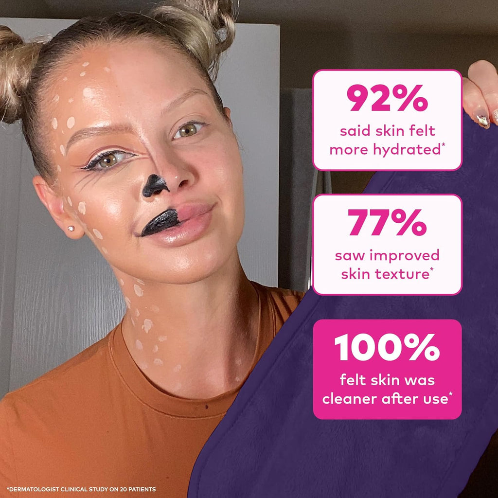The Original  PRO, Effortlessly Remove All Makeup Using Only Water, Including Waterproof Mascara, Eyeliner, Foundation, Lipstick, Sunscreen,And More! Queen Purple, 1 Ct.