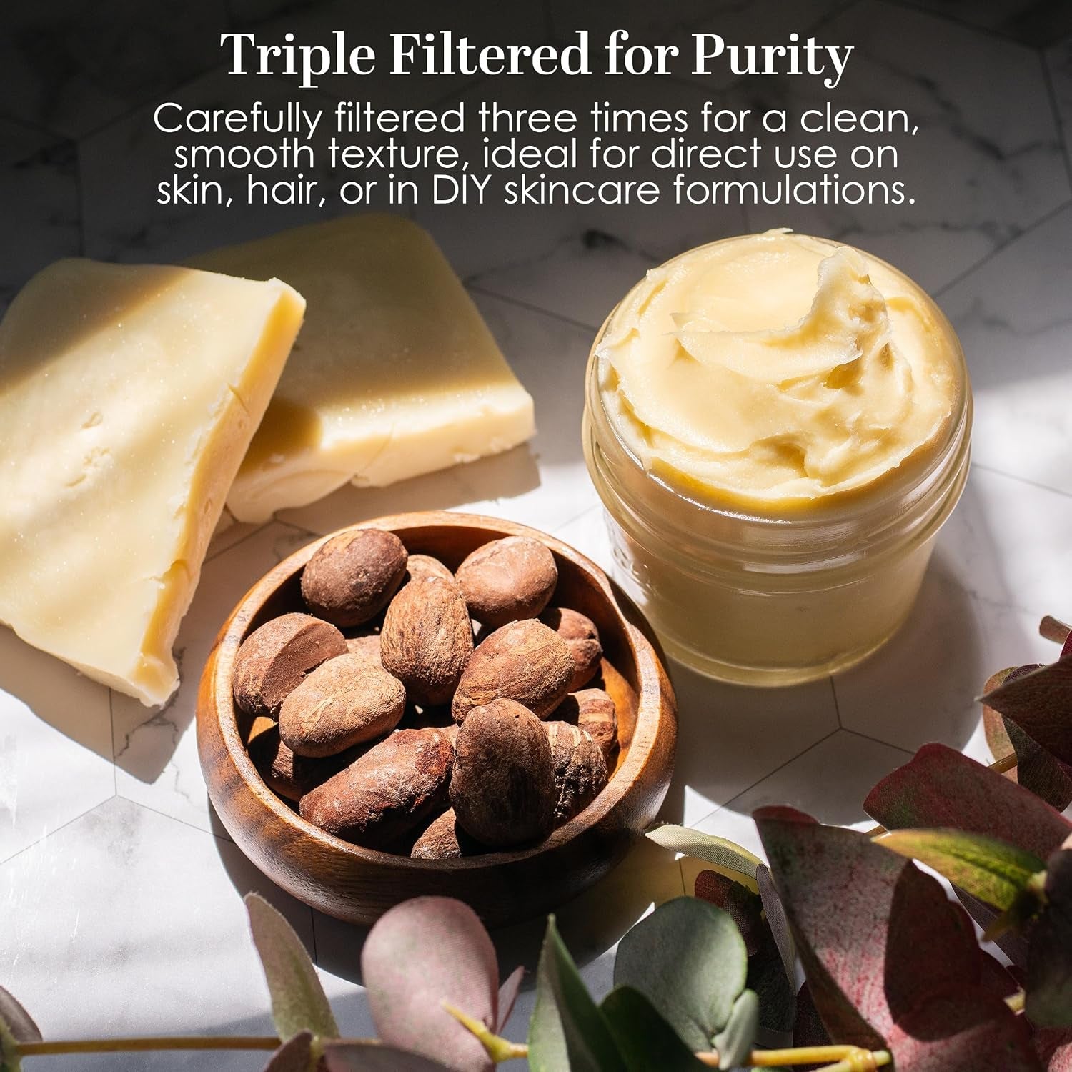 Raw Shea Butter – 100% Pure Unrefined African Shea Butter | Deep Moisturizer for Dry Skin, Hair and Scalp | DIY Body Butter, Lip Balm and Soap Base | Natural Earthy Aroma (1 Lb Block)