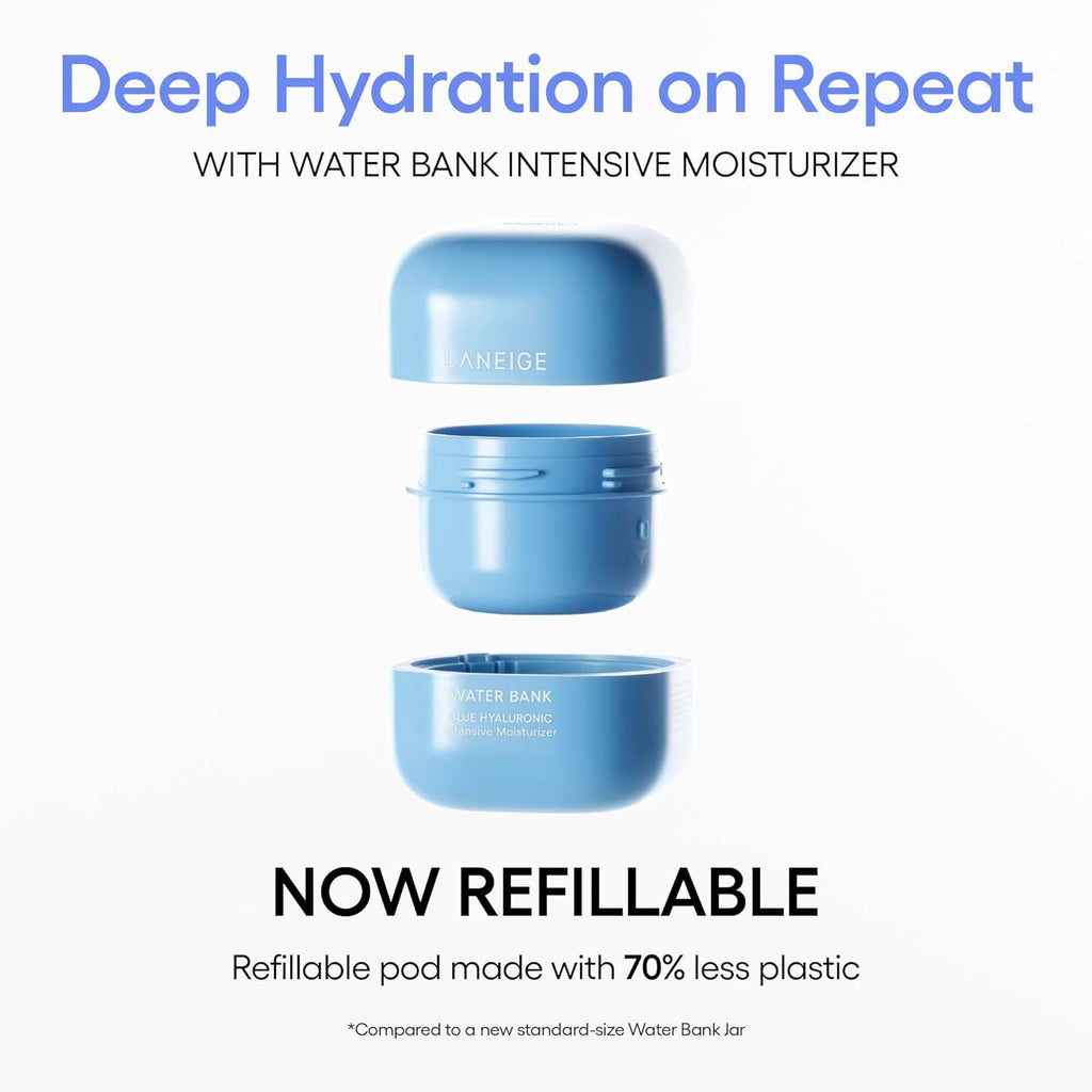 LANEIGE Water Bank Blue Hyaluronic Intensive Moisturizer: Hydrating Face Cream for Extra Dry Skin with Squalane & Peptide for Skin Barrier Support, Dermatologist-Tested