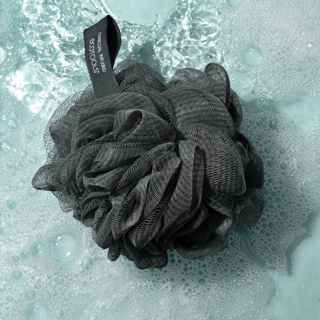 Charcoal Bath Sponge Loofah for Body Cleansing and Exfoliating, 1 Count