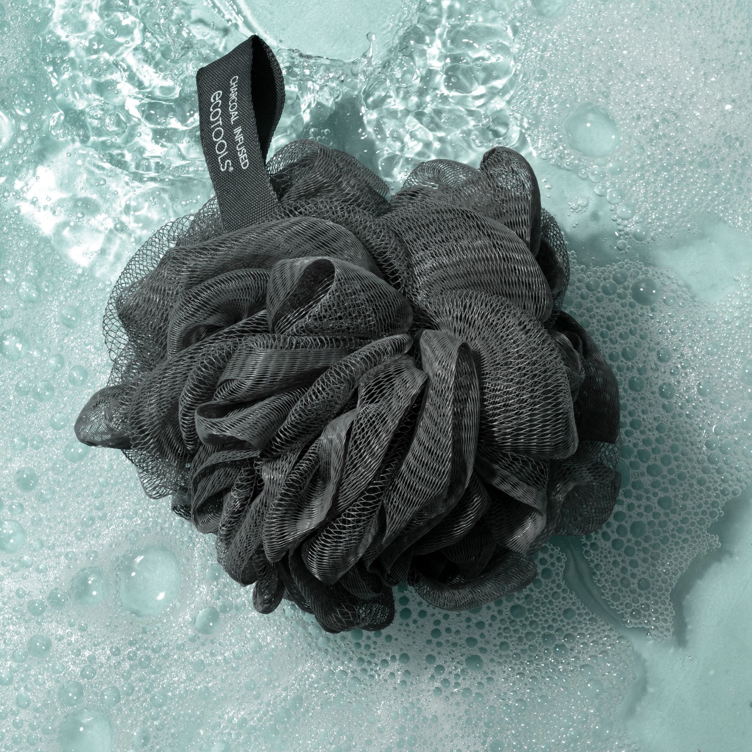Charcoal Bath Sponge Loofah for Body Cleansing and Exfoliating, 1 Count