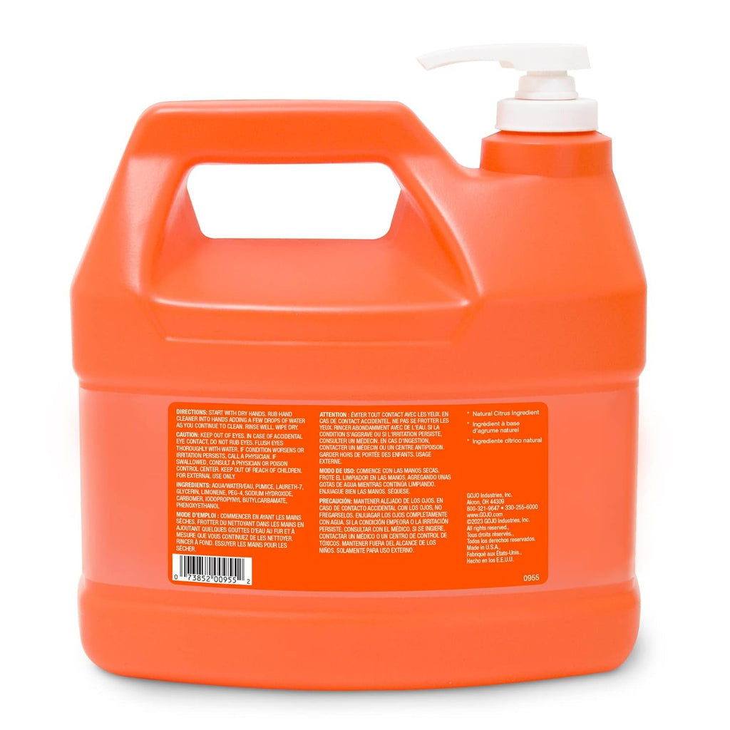 Natural Orange Pumice Hand Cleaner, 1 Gallon, Quick Acting Lotion, Pump Bottle, Pack of 1