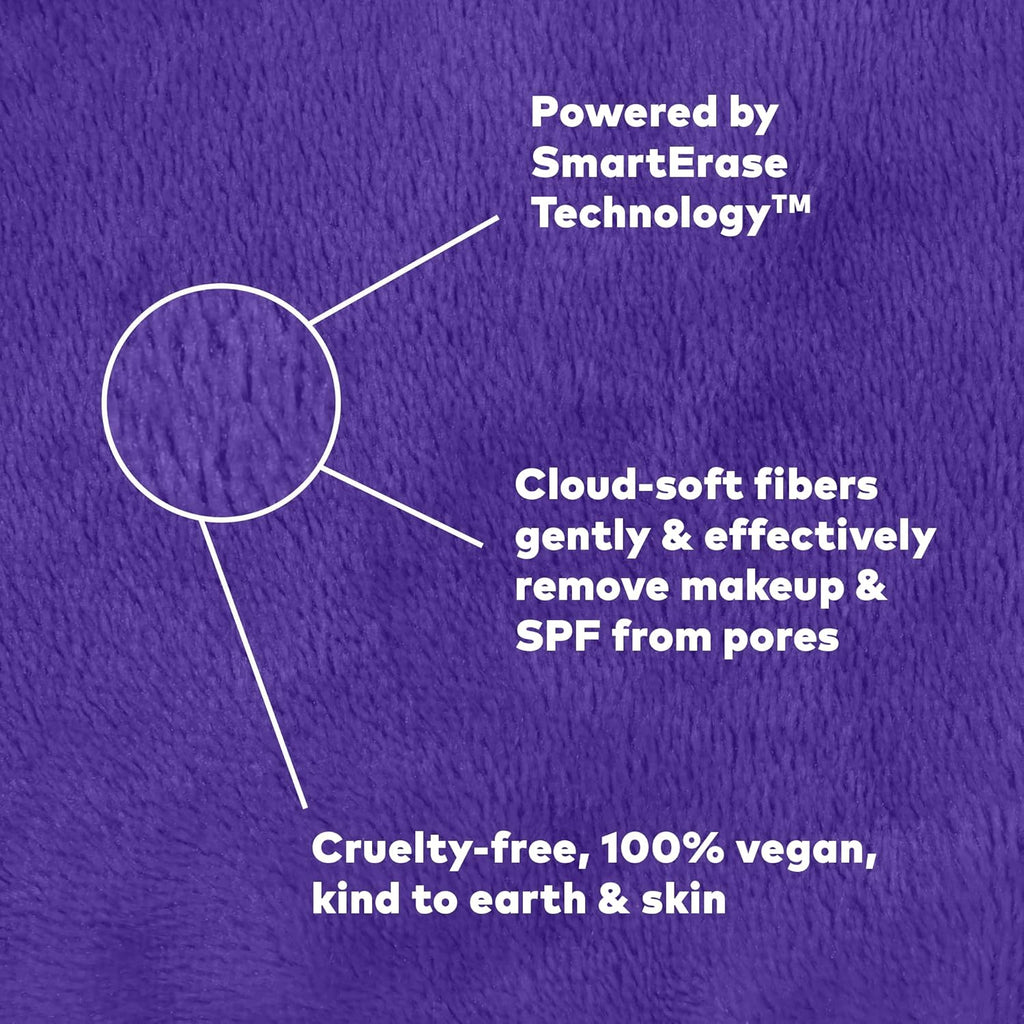 The Original  PRO, Effortlessly Remove All Makeup Using Only Water, Including Waterproof Mascara, Eyeliner, Foundation, Lipstick, Sunscreen,And More! Queen Purple, 1 Ct.