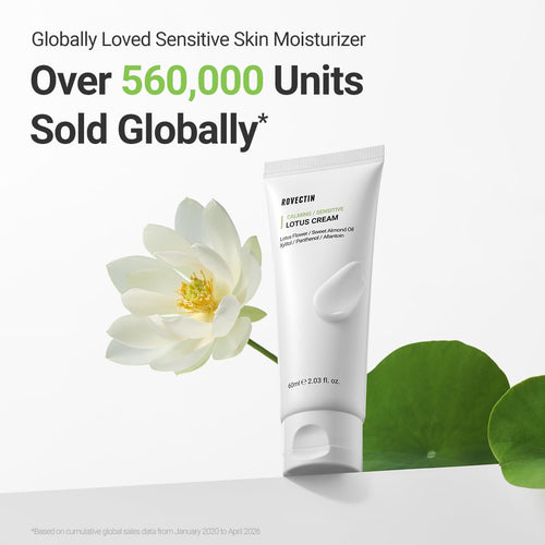 Calming Lotus Cream – Lightweight Hydrating & Soothing Moisturizer Face Cream for Sensitive Skin | 75% Lotus Water Extract & Niacinamide for Anti-Aging | Vegan Korean Skincare (2.03 Fl Oz)