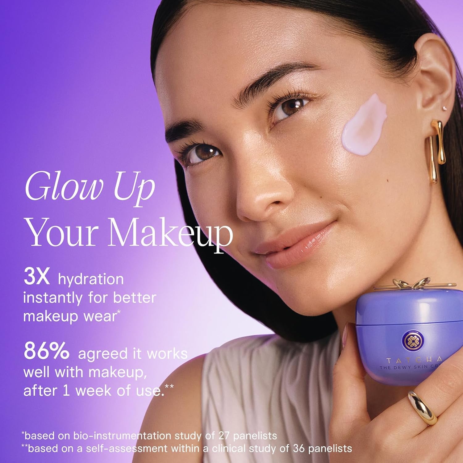 TATCHA the Dewy Skin Cream, Rich Plumping Moisturizer with Hyaluronic Acid | Improves Skin Barrier, Reduces Fine Lines, Plumps, & Hydrates Dry Skin with Hyaluronic Acid, Hadasei-3, & Biomimetic Squalane