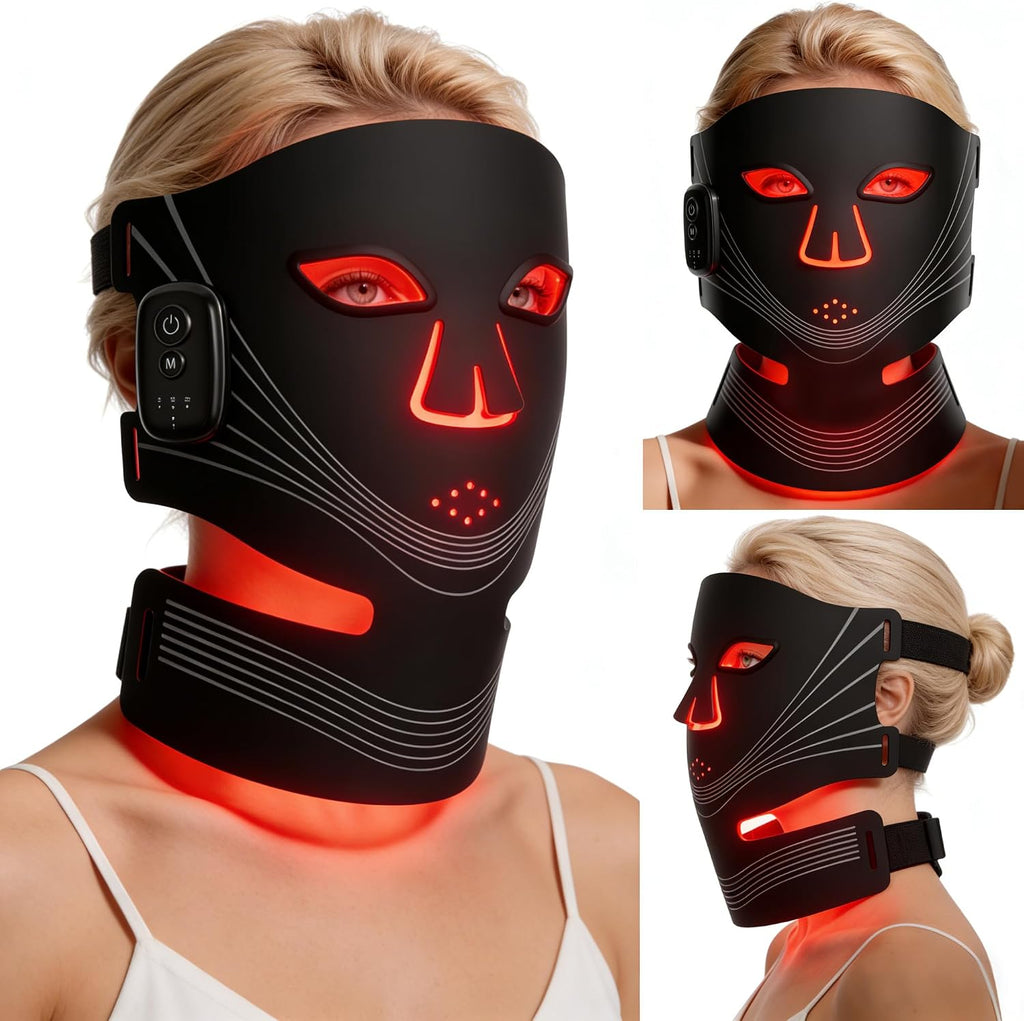 Red Light Therapy for Face – Red Light Mask Alternative, Portable LED Face Mask Light Therapy with Red & Infrared Light for Wrinkles, Acne, Skin Rejuvenation – Home Use Light Therapy Mask