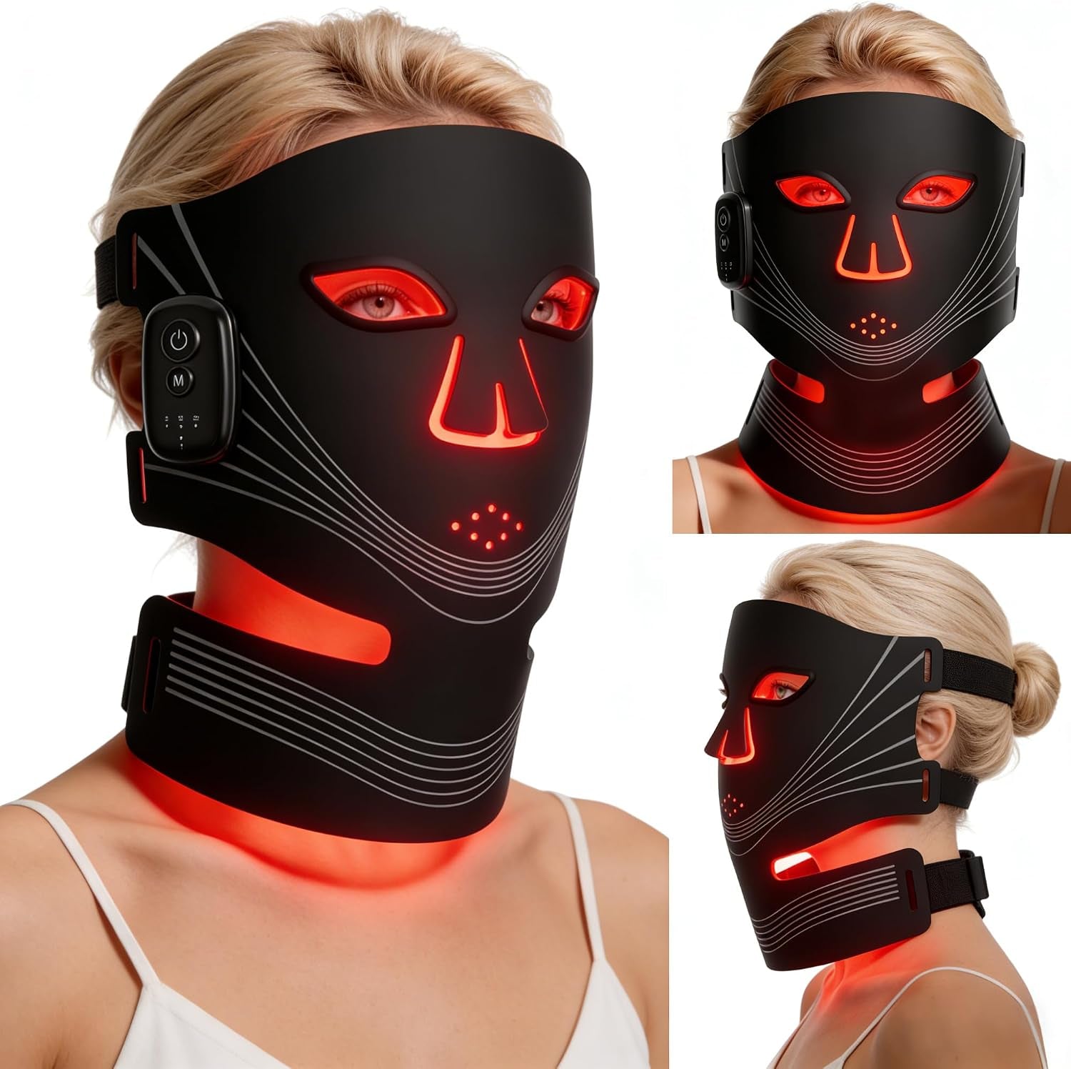 Red Light Therapy for Face – Red Light Mask Alternative, Portable LED Face Mask Light Therapy with Red & Infrared Light for Wrinkles, Acne, Skin Rejuvenation – Home Use Light Therapy Mask