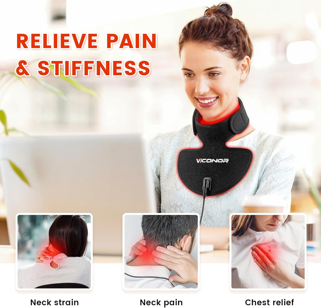 Red Light Therapy for Neck and Chest, Red Light Therapy for Face and Neck Device Portable 660Nm Red Light & 850Nm near Infrared Light Therapy for Body for Skin Tightening