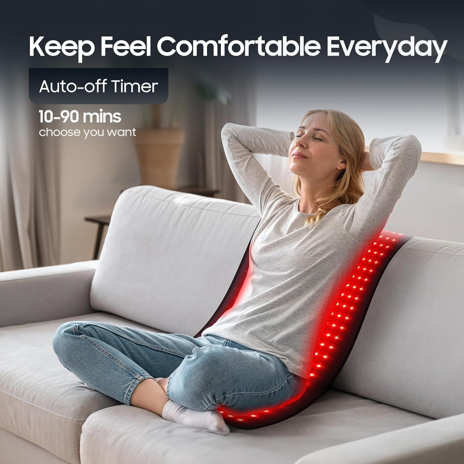 Red Light Therapy Mat, 2In1 Leds (660Nm& 850Nm) Red Light Therapy Blanket, Premium Material, Adjustable Timer & Intensity