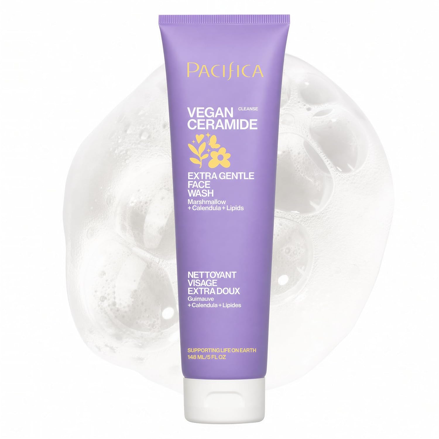 Face Wash for Sensitive Skin Facial Cleanser Vegan Ceramide Barrier Repair Extra Gentle for Daily Fragrance Free for Sensitive Skin, Clean Beauty, Vegan & Cruelty-Free Dermatologist Tested