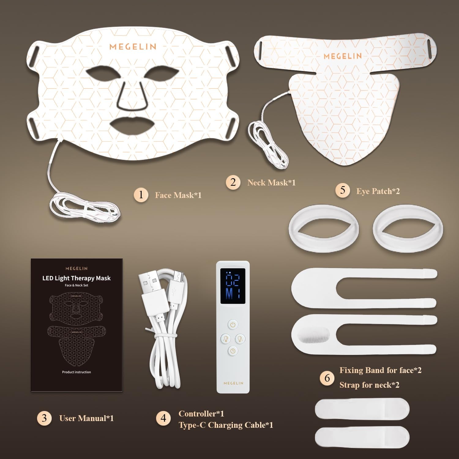 Led Red Light Therapy Face & Neck Mask, 7 Colors Led Light Therapy Facial Mask, Infrared Red Light Therapy Mask, Infrared Light Skin Rejuvenation(White) | 7 Colors Led Light Therapy Facial Mask, Infrared Red Light Therapy Mask, Infrared Light Skin Rejuven