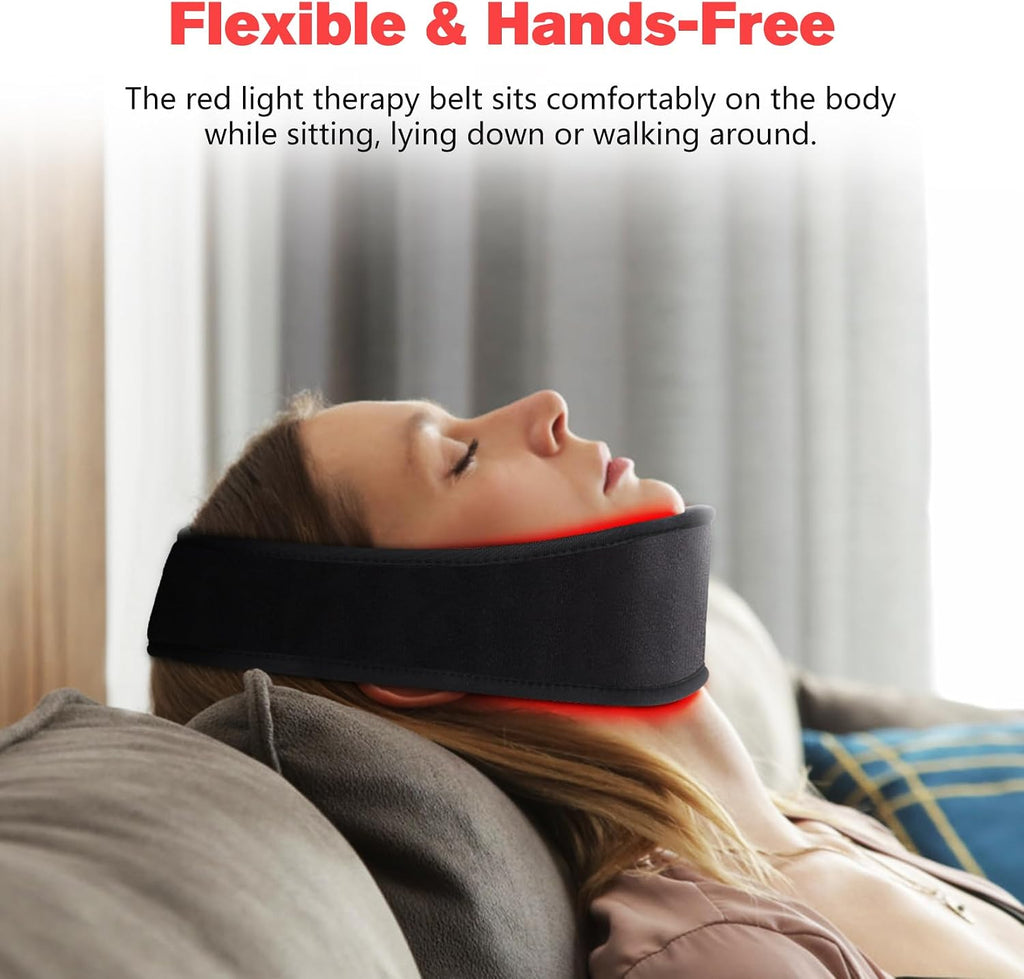 Red Light Therapy Device for Chin, 8 Color LED Red Light Therapy for Neck near Infrared Light Therapy 660Nm 880Nm Led Wrap