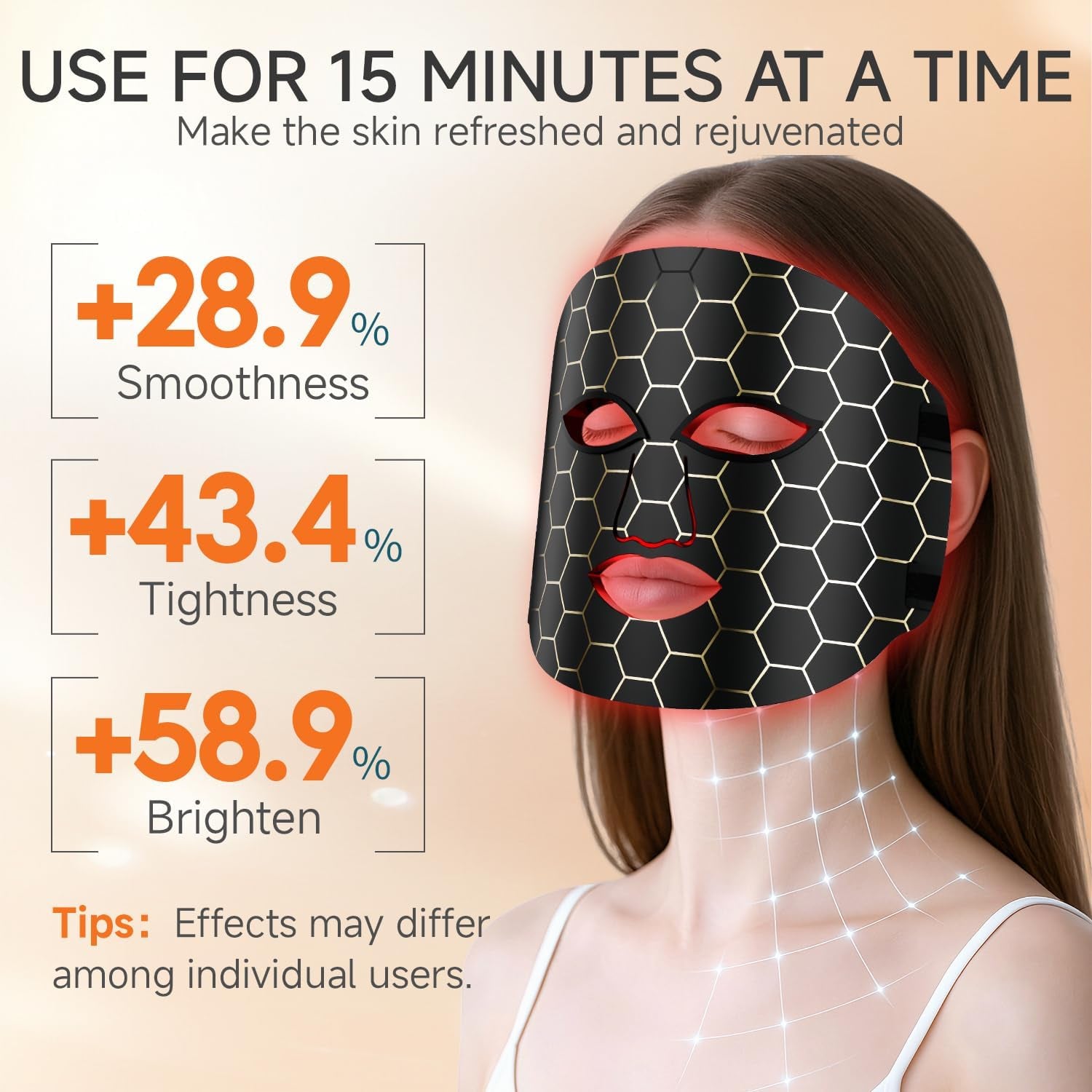 Red Light Therapy Mask for Face,Led Light Therapy Mask FM-01, Portable Red Light Therapy Mask (1PC)