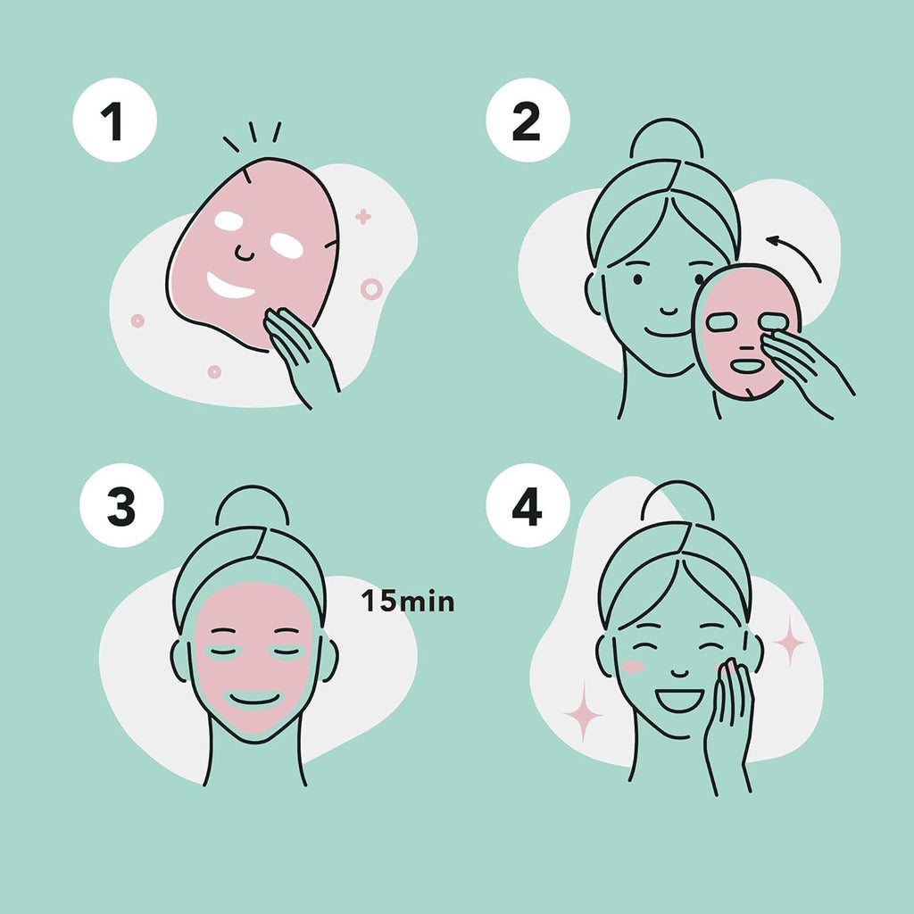 Celavi Essence Facial Face Mask Paper Sheet Korea Skin Care Moisturizing 12 Pack (Mix - 2 of Each) | Twelve Korean Essence Masks for Men, Two Each of Six Formulas. Charcoal, Tea Tree, Cucumber, Honey, Avocado, Pomegranate.