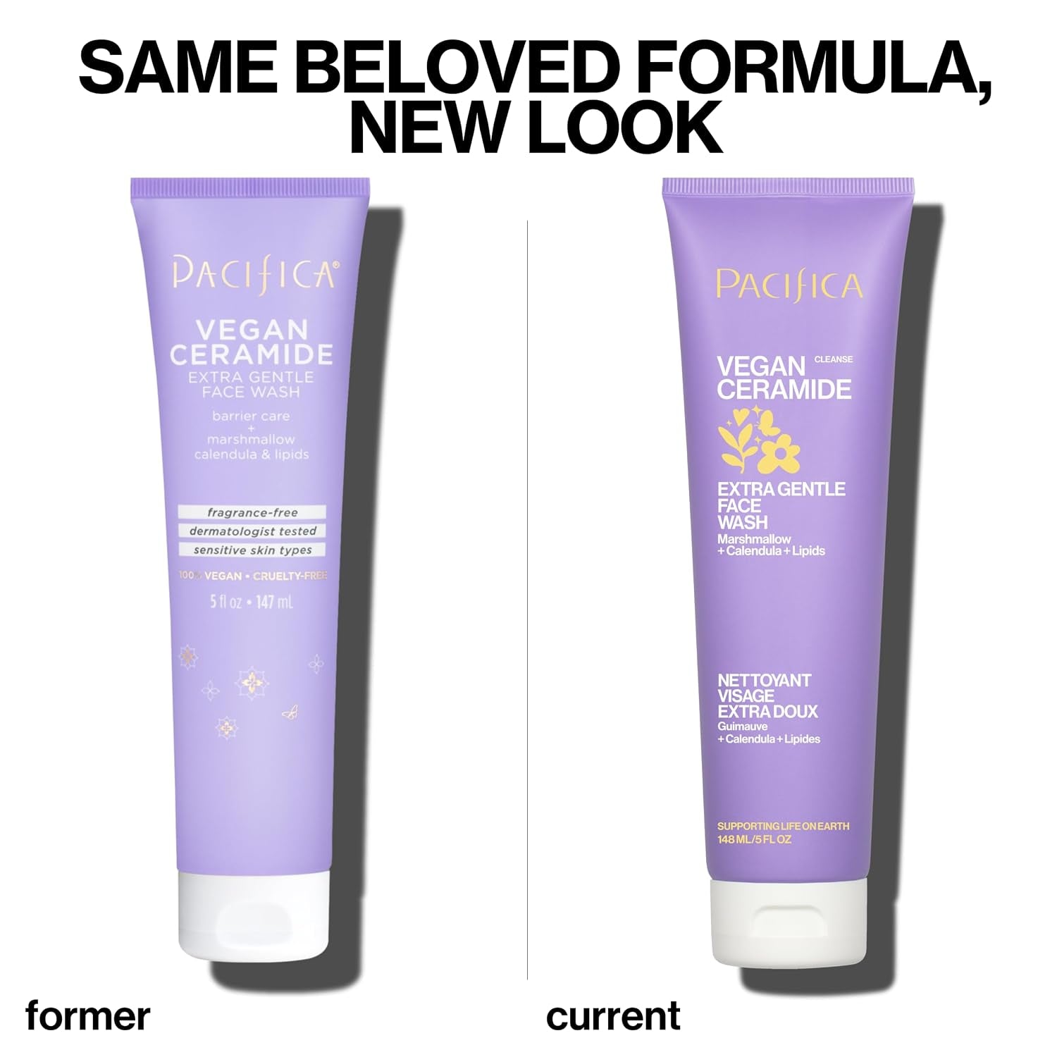 Face Wash for Sensitive Skin Facial Cleanser Vegan Ceramide Barrier Repair Extra Gentle for Daily Fragrance Free for Sensitive Skin, Clean Beauty, Vegan & Cruelty-Free Dermatologist Tested