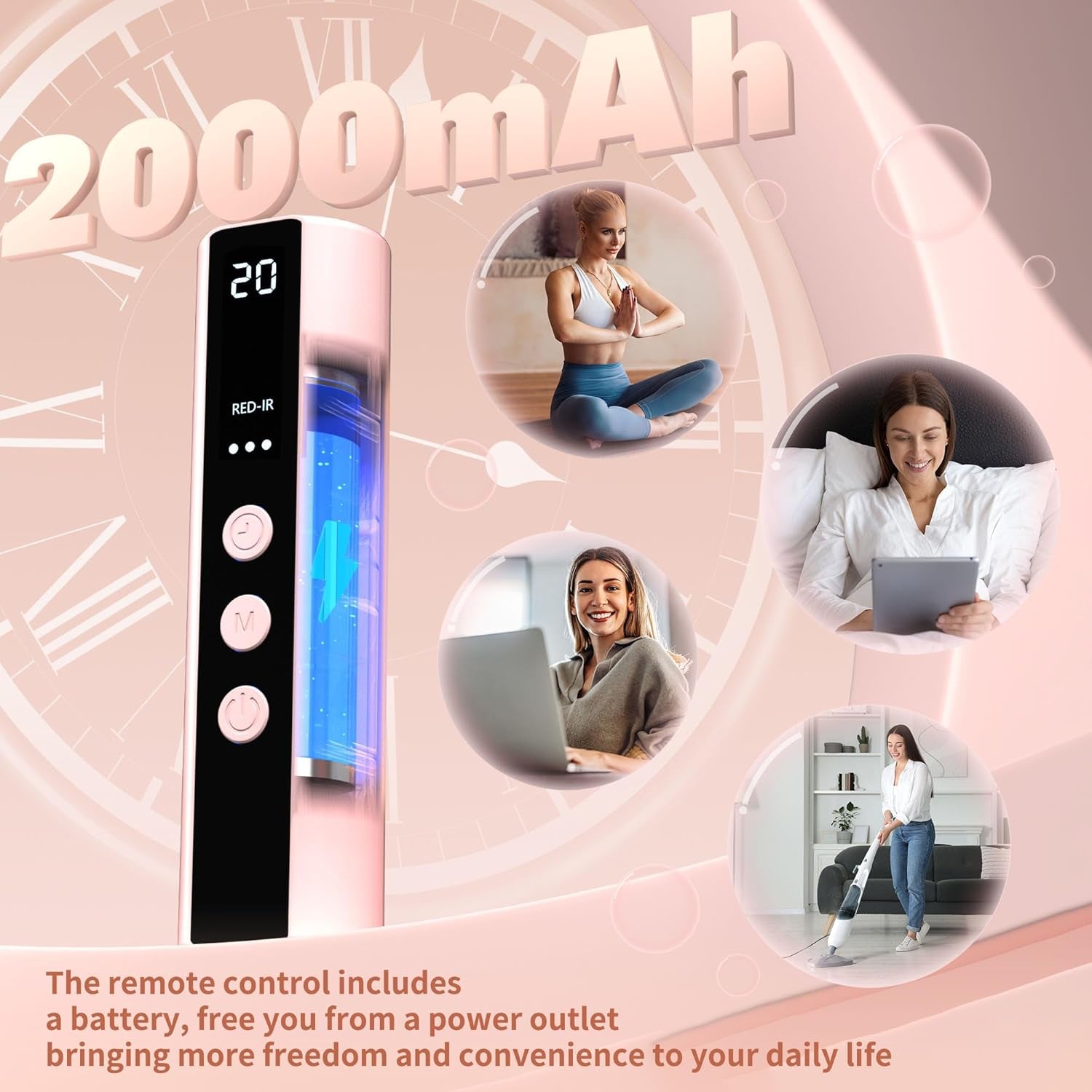 Red Light Therapy Mask, 4 Modes Portable Red Light Therapy for Face, 2000Mah Rechargeable Remote, Blue, Orange, 850NM Infrared & Red Light Mask, 400 Leds, Timing Function, at Home & Travel