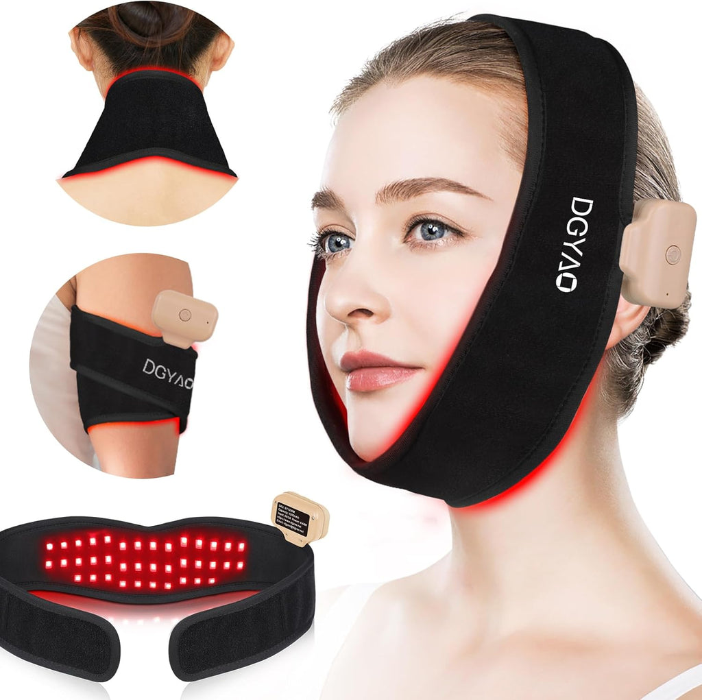 Red Light Therapy Device for Chin, 8 Color LED Red Light Therapy for Neck near Infrared Light Therapy 660Nm 880Nm Led Wrap
