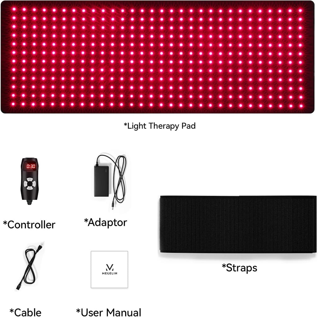 Red Light Infrared Therapy Belt Plus,360Leds, 660Nm Red Light & 850Nm Near-Infrared Light at Home