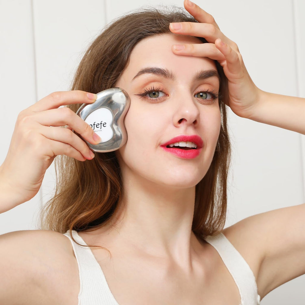 Stainless Steel Cryo Gua Sha - Facial Beauty Tools for Face, Neck, Eye & Body SPA