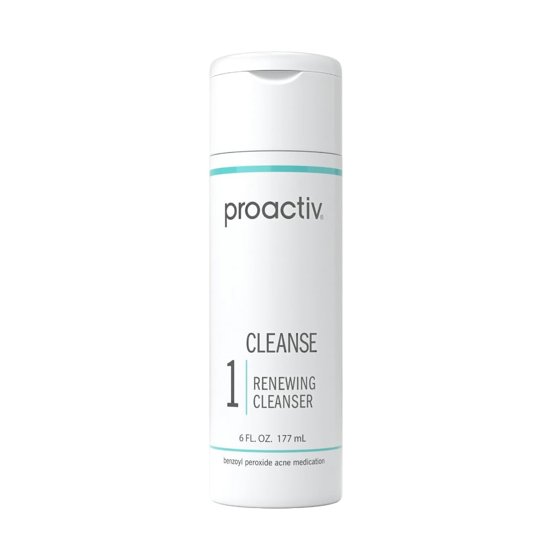 Acne Cleanser - Benzoyl Peroxide Face Wash and Acne Treatment - Daily Facial Cleanser and Hyularonic Acid Moisturizer with Exfoliating Beads - 90 Day Supply, 6 Fl Oz