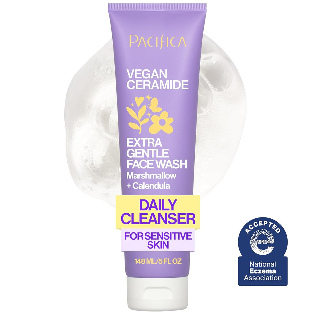 Face Wash for Sensitive Skin Facial Cleanser Vegan Ceramide Barrier Repair Extra Gentle for Daily Fragrance Free for Sensitive Skin, Clean Beauty, Vegan & Cruelty-Free Dermatologist Tested
