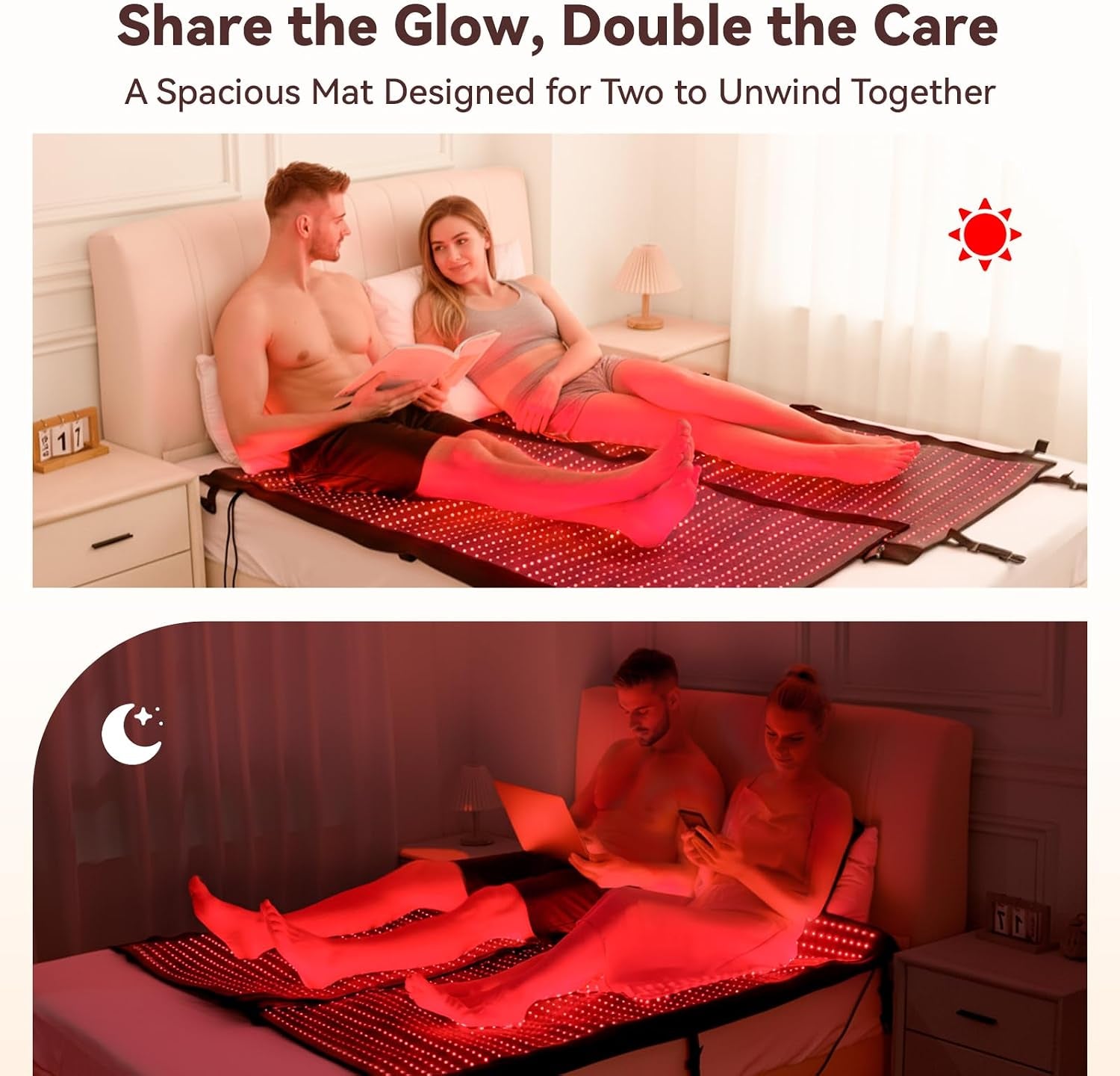 Extra Large Red Light Therapy Mat, 2570 High-Density Leds Full Body Red Light Therapy, 660Nm & 850Nm Dual Wavelengths, Foldable Red Light Therapy Blanket with Timer,74.6" X 33.3"
