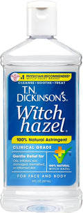 Witch Hazel 100% Natural Astringent | 8 Fl Oz | Pure Witch Hazel, Fragrance Free; Cleanses & Soothes Skin; Clinical Grade; for Face & Body