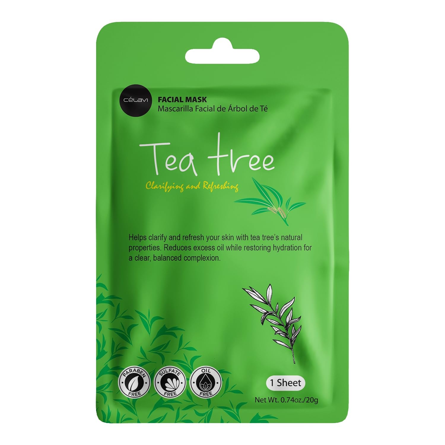 Celavi Essence Facial Face Mask Paper Sheet Korea Skin Care Moisturizing 12 Pack (Mix - 2 of Each) | Twelve Korean Essence Masks for Men, Two Each of Six Formulas. Charcoal, Tea Tree, Cucumber, Honey, Avocado, Pomegranate.