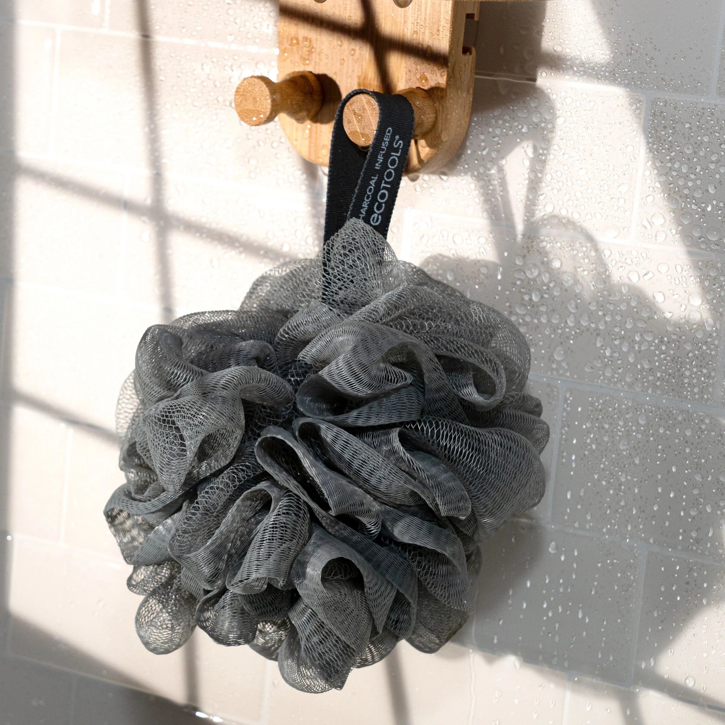 Charcoal Bath Sponge Loofah for Body Cleansing and Exfoliating, 1 Count
