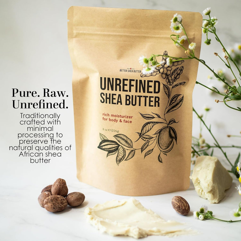 Raw Shea Butter – 100% Pure Unrefined African Shea Butter | Deep Moisturizer for Dry Skin, Hair and Scalp | DIY Body Butter, Lip Balm and Soap Base | Natural Earthy Aroma (1 Lb Block)
