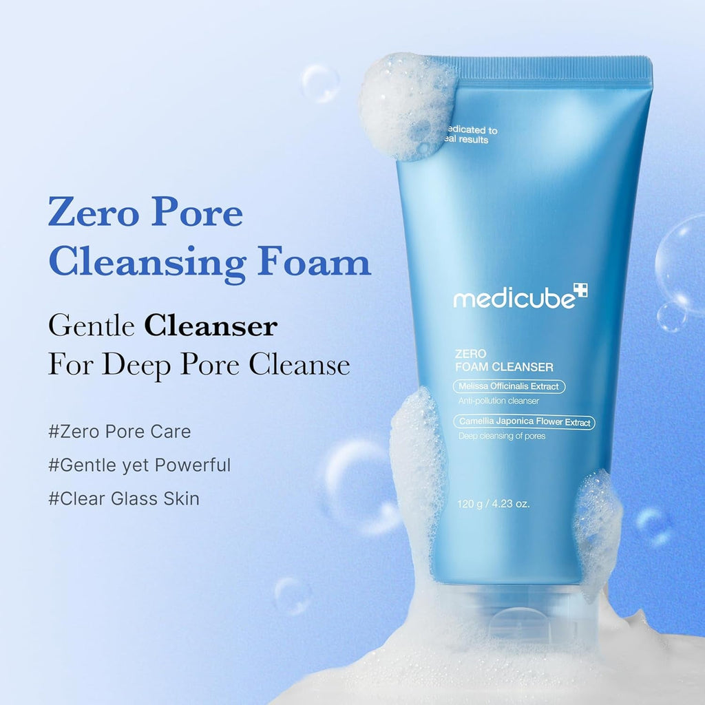 Facial Cleanser Zero Foam Cleanser for Pore & Excess Oil Care | Daily Gentle Cleansing Foam | Excess Sebum Control, Hydration, Pore Minimization | Korean Skincare, Sensitive Skin, 4.23 Oz