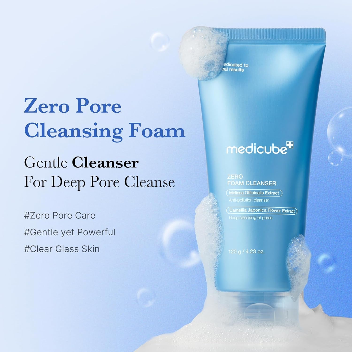 Facial Cleanser Zero Foam Cleanser for Pore & Excess Oil Care | Daily Gentle Cleansing Foam | Excess Sebum Control, Hydration, Pore Minimization | Korean Skincare, Sensitive Skin, 4.23 Oz