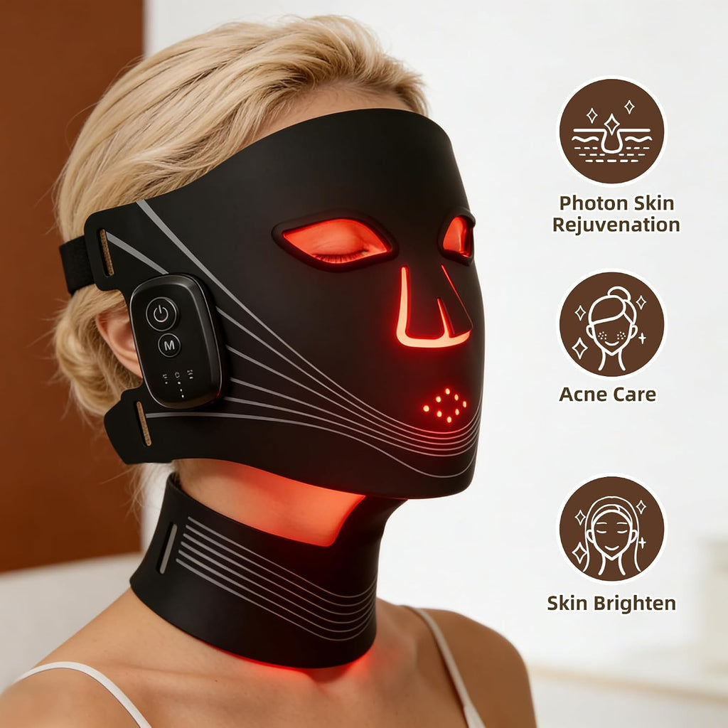 Red Light Therapy for Face – Red Light Mask Alternative, Portable LED Face Mask Light Therapy with Red & Infrared Light for Wrinkles, Acne, Skin Rejuvenation – Home Use Light Therapy Mask