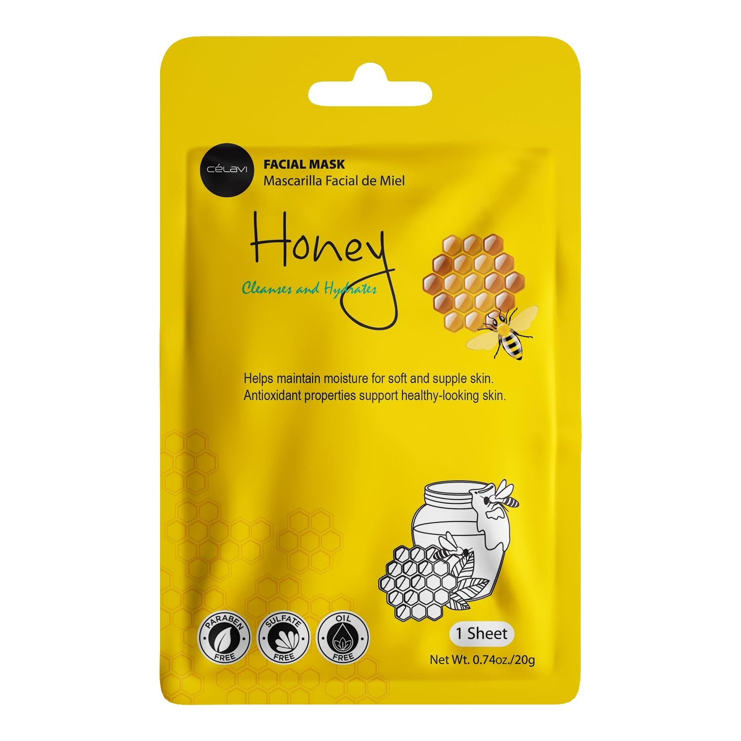 Celavi Essence Facial Face Mask Paper Sheet Korea Skin Care Moisturizing 12 Pack (Mix - 2 of Each) | Twelve Korean Essence Masks for Men, Two Each of Six Formulas. Charcoal, Tea Tree, Cucumber, Honey, Avocado, Pomegranate.