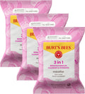Burt’S Bees Micellar Rose Water Facial Towelettes, 30 Ct., 3 Pack | Plant Based Cloths, 98 Percent Natural Origin, Removes Make Up, Leaves No Greasy or Oily Residue, All Skin Types