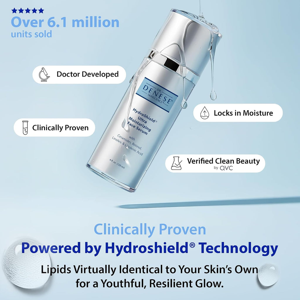 Skinscience Hydroshield Retinol Serum for Face 4 Oz | Dermatologist Tested Hydrating Serum, Contains Retinol and Ceramides for Deep Moisture - Cruelty Free